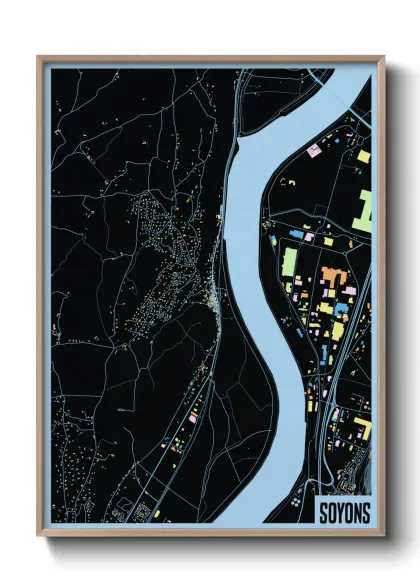 Une affiche de carte sur Soyons