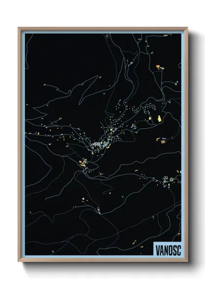 Une affiche de carte sur Vanosc