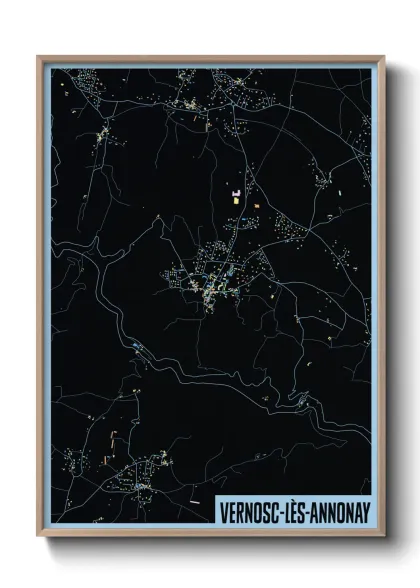 Une affiche de carte sur Vernosc-lès-Annonay