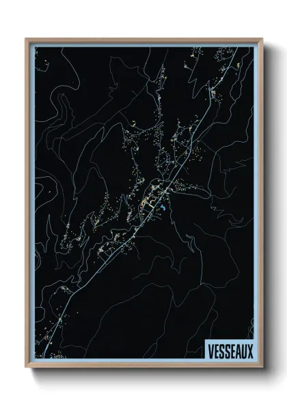 Une affiche de carte sur Vesseaux