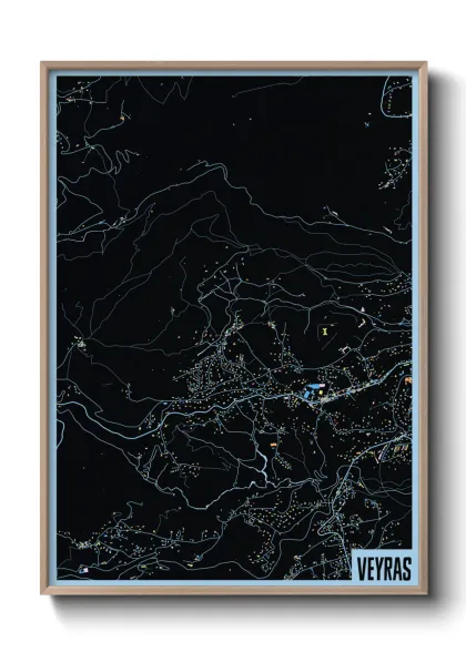 Une affiche de carte sur Veyras