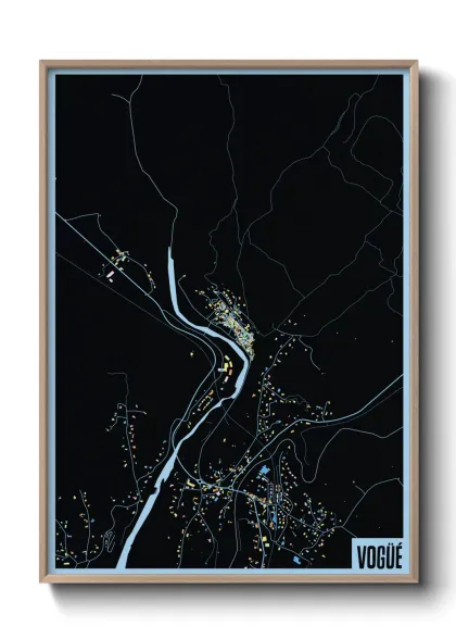Une affiche de carte sur Vogüé