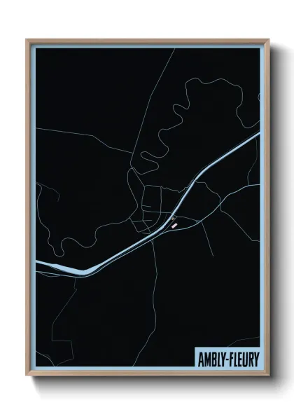 Une affiche de carte sur Ambly-Fleury