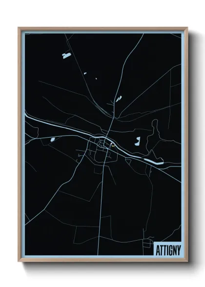 Une affiche de carte sur Attigny