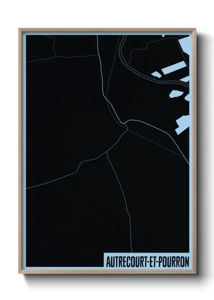 Une affiche de carte sur Autrecourt-et-Pourron