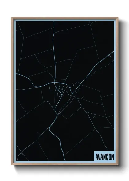 Une affiche de carte sur Avançon