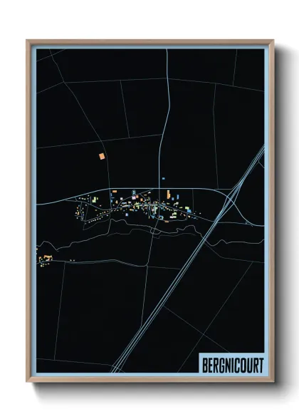 Une affiche de carte sur Bergnicourt