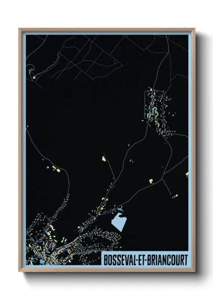 Une affiche de carte sur Bosseval-et-Briancourt