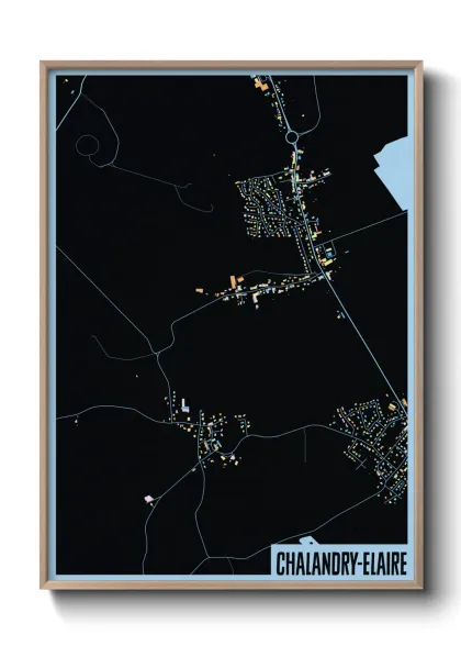 Une affiche de carte sur Chalandry-Elaire