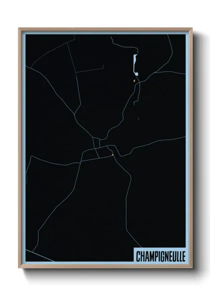 Une affiche de carte sur Champigneulle