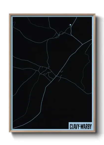 Une affiche de carte sur Clavy-Warby