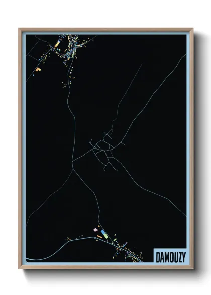 Une affiche de carte sur Damouzy