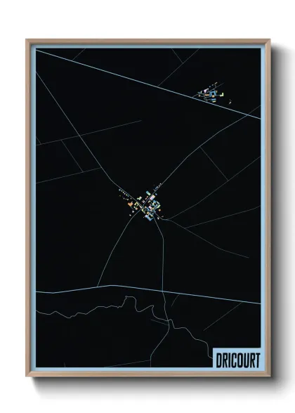 Une affiche de carte sur Dricourt