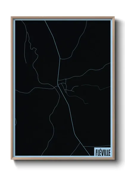 Une affiche de carte sur Fléville