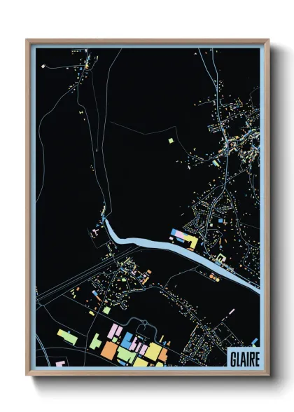 Une affiche de carte sur Glaire