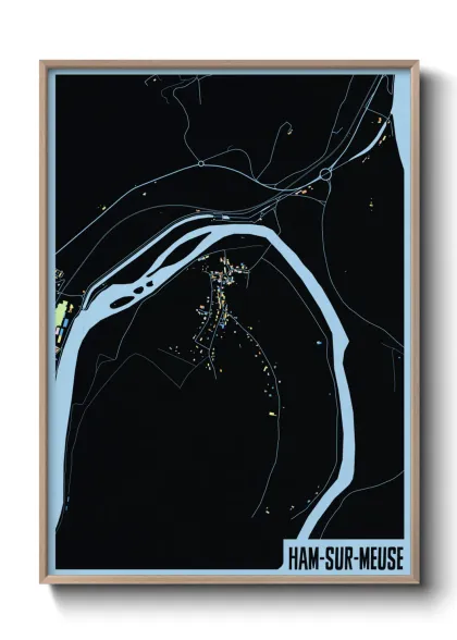 Une affiche de carte sur Ham-sur-Meuse