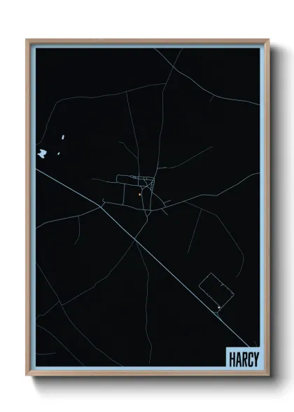 Une affiche de carte sur Harcy