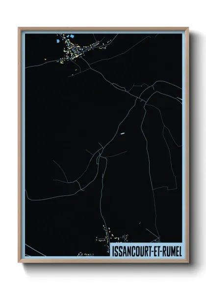 Une affiche de carte sur Issancourt-et-Rumel