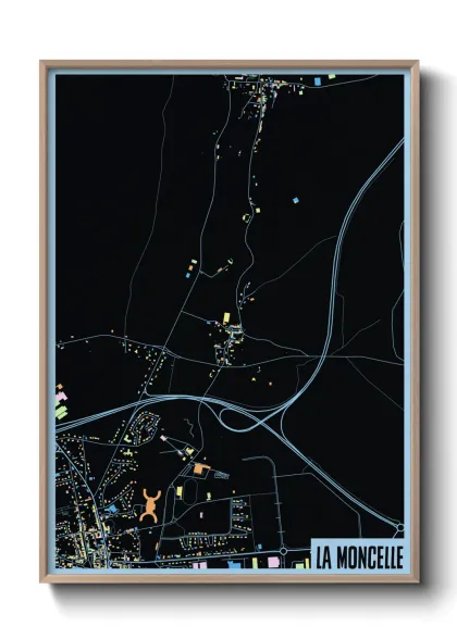 Une affiche de carte sur La Moncelle