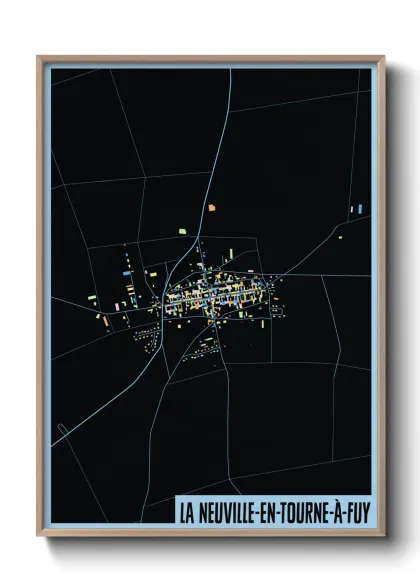Une affiche de carte sur La Neuville-en-Tourne-à-Fuy
