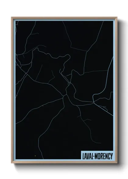 Une affiche de carte sur Laval-Morency