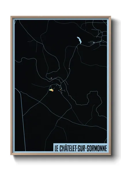 Une affiche de carte sur Le Châtelet-sur-Sormonne