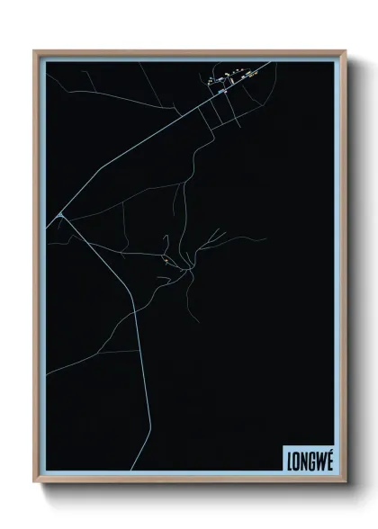 Une affiche de carte sur Longwé