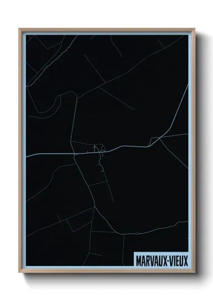 Une affiche de carte sur Marvaux-Vieux