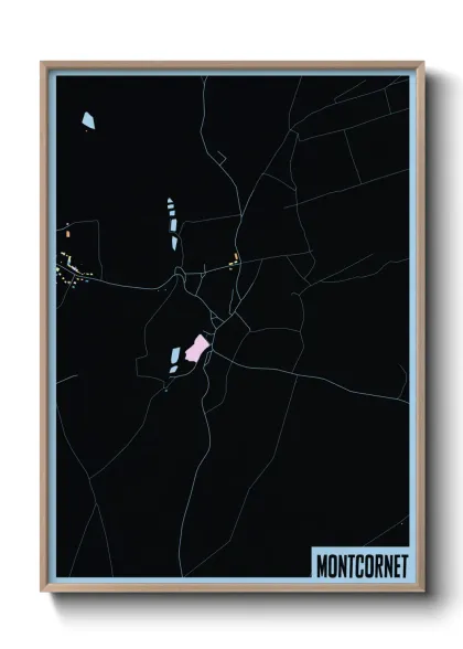 Une affiche de carte sur Montcornet