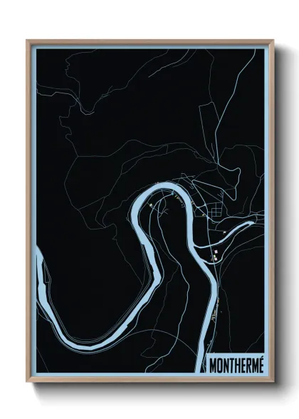 Une affiche de carte sur Monthermé
