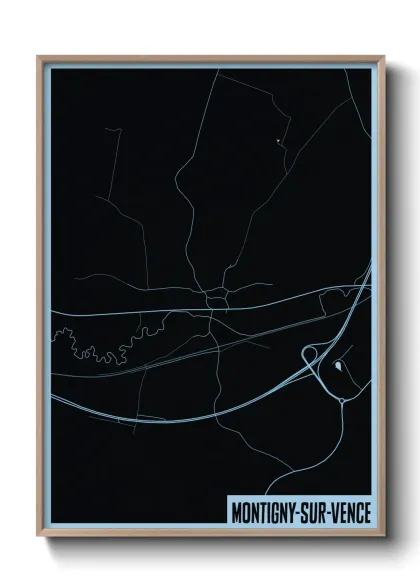 Une affiche de carte sur Montigny-sur-Vence