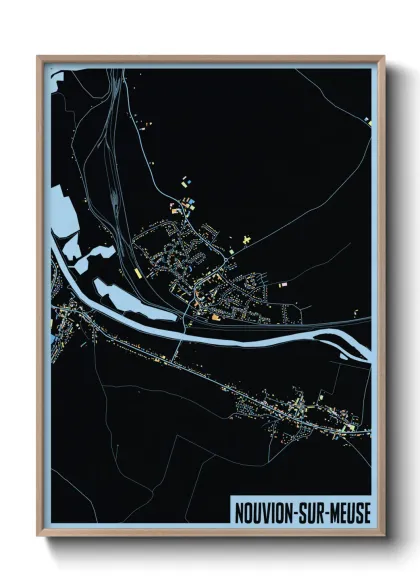 Une affiche de carte sur Nouvion-sur-Meuse