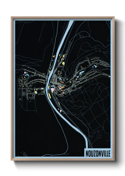 Une affiche de carte sur Nouzonville