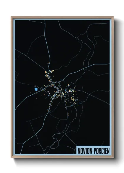 Une affiche de carte sur Novion-Porcien