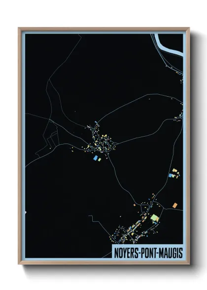 Une affiche de carte sur Noyers-Pont-Maugis