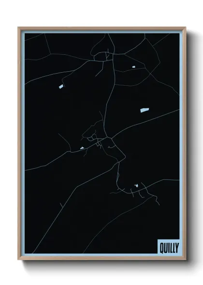 Une affiche de carte sur Quilly