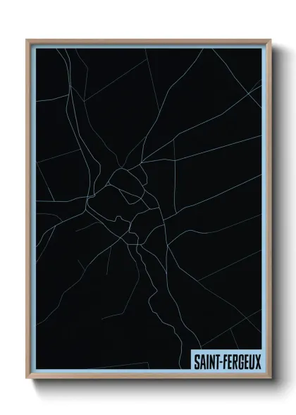 Une affiche de carte sur Saint-Fergeux