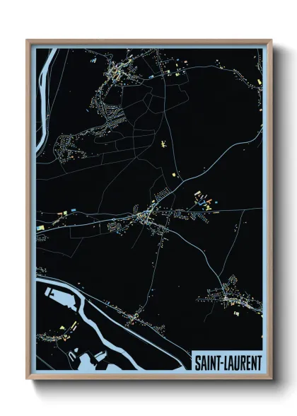 Une affiche de carte sur Saint-Laurent