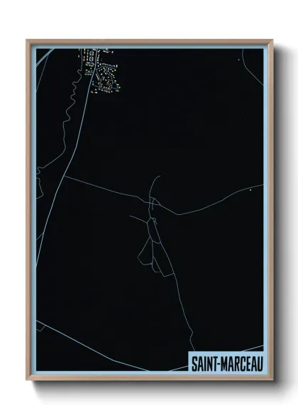 Une affiche de carte sur Saint-Marceau