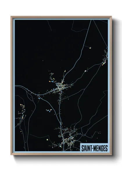 Une affiche de carte sur Saint-Menges