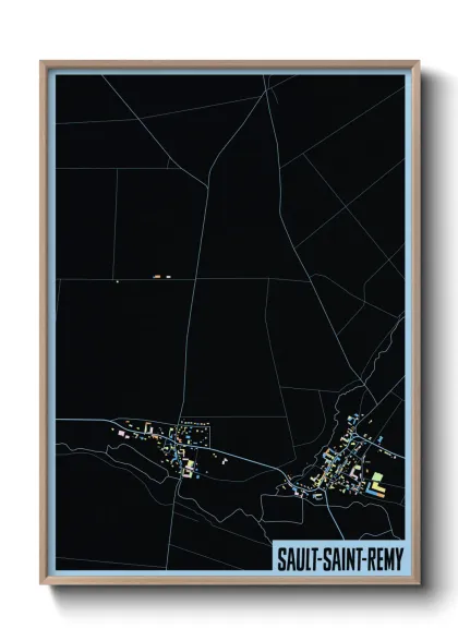 Une affiche de carte sur Sault-Saint-Remy