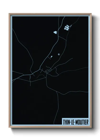 Une affiche de carte sur Thin-le-Moutier