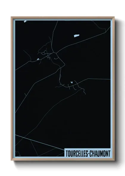 Une affiche de carte sur Tourcelles-Chaumont