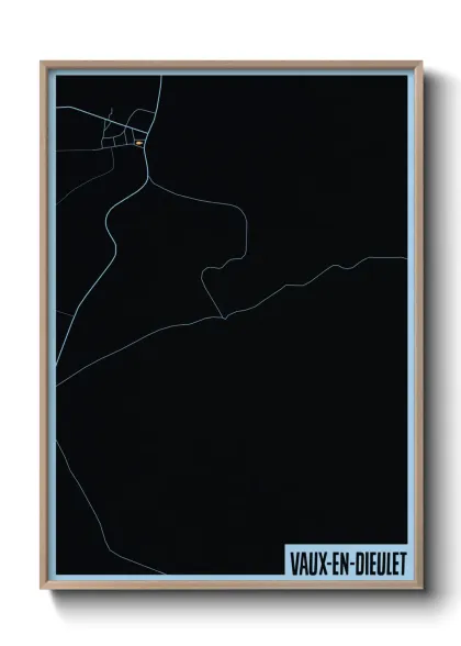 Une affiche de carte sur Vaux-en-Dieulet