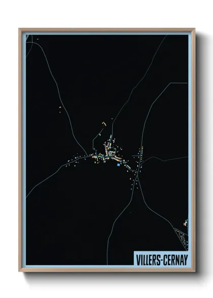 Une affiche de carte sur Villers-Cernay