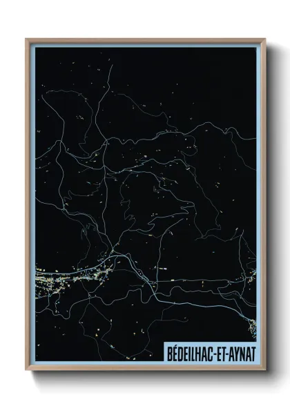 Une affiche de carte sur Bédeilhac-et-Aynat