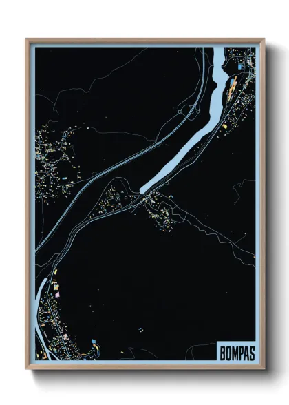 Une affiche de carte sur Bompas