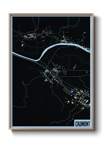 Une affiche de carte sur Caumont