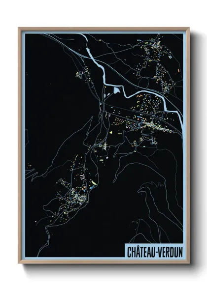 Une affiche de carte sur Château-Verdun