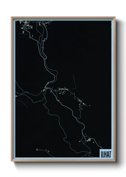 Une affiche de carte sur Ilhat